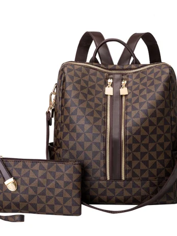 Backpack And Handbag Set For Women Travel Send Brown