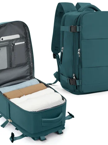 Backpack Travel Cabin Airplane Peacock Blue