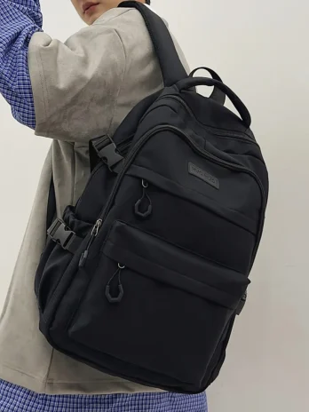 Unisex New Simple Large-Capacity Backpack Black