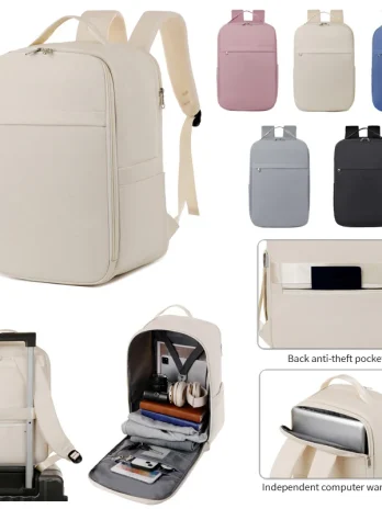 New Casual Backpack Short-Distance Travel Backpack Beige