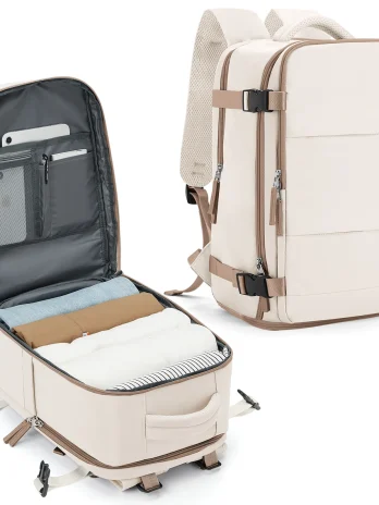 Backpack Travel Cabin Airplane Beige Brown