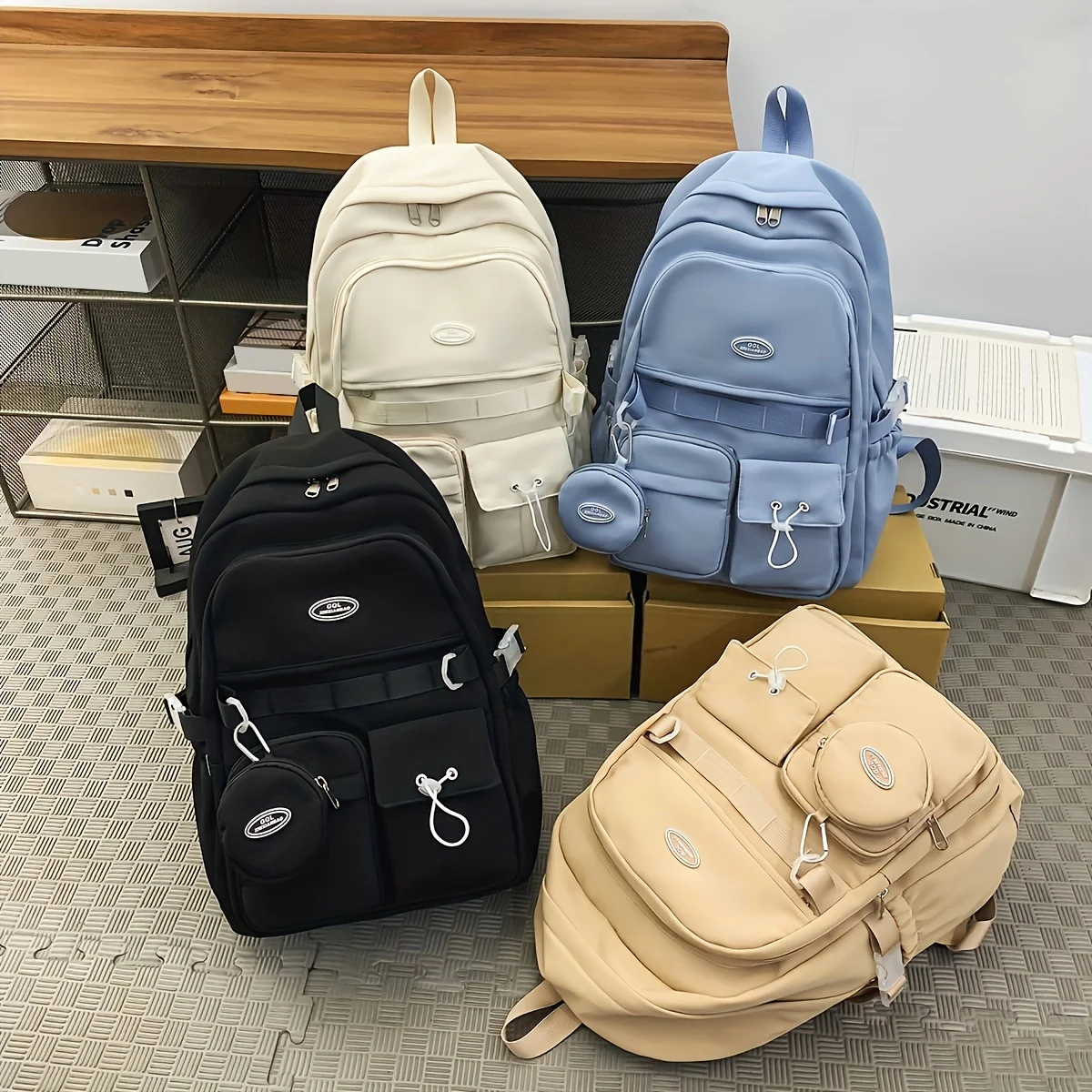 Simple Large Capacity Sports Travel Backpack Blue - Image 3