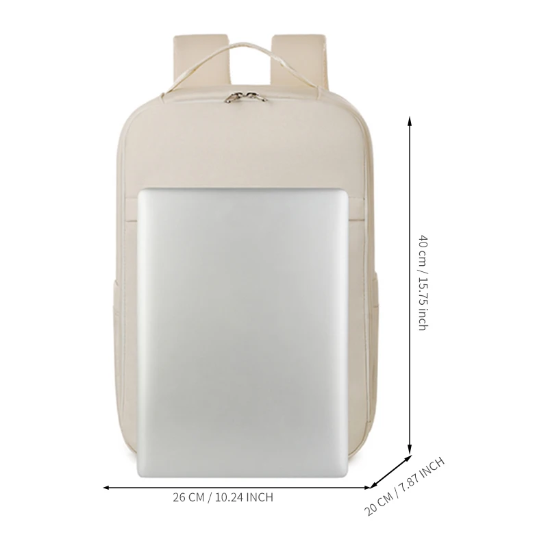 New Casual Backpack Short-Distance Travel Backpack Beige - Image 4