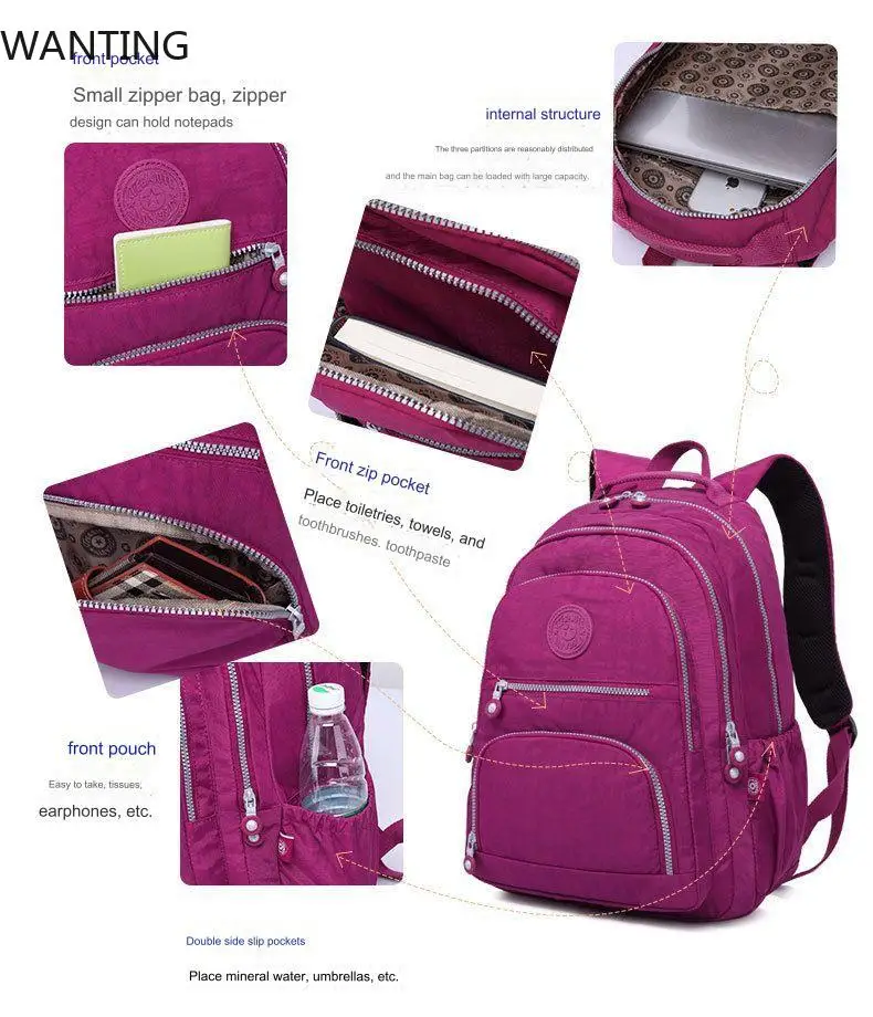 School Backpack Student for Teenage Girl Boy Black - Image 5