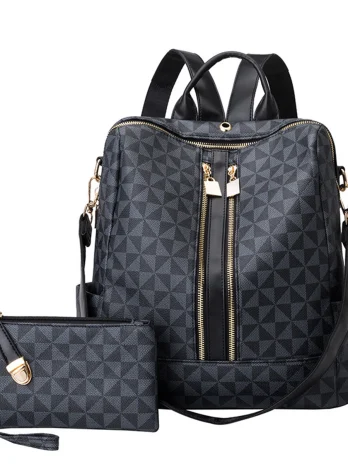 Backpack And Handbag Set For Women Travel Send Black