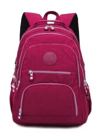 School Backpack Student for Teenage Girl Boy Wine Red