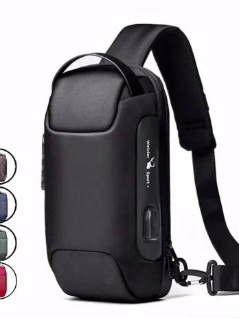 Men Sling Backpack Rucksack Crossbody Bag Black