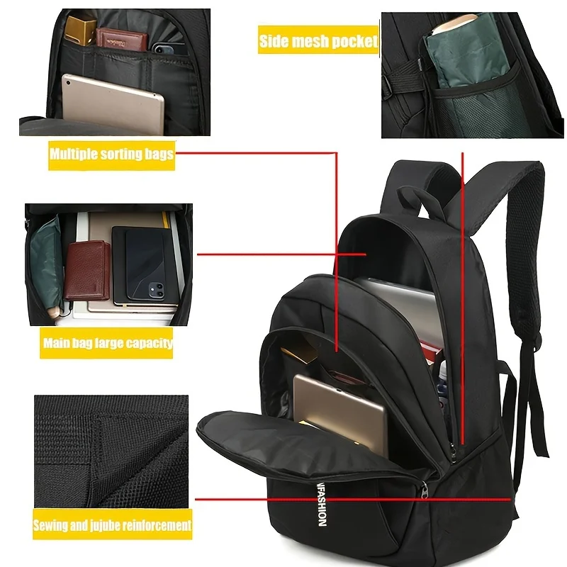Oxford Waterproof Rucksack Business Computer Bag - Image 6