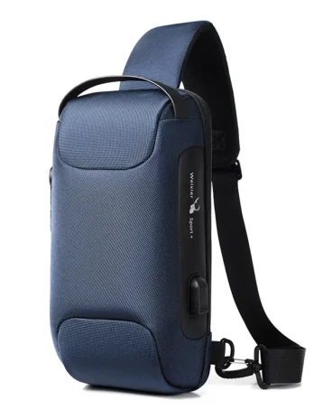 Men Sling Backpack Rucksack Crossbody Bag Deep Blue